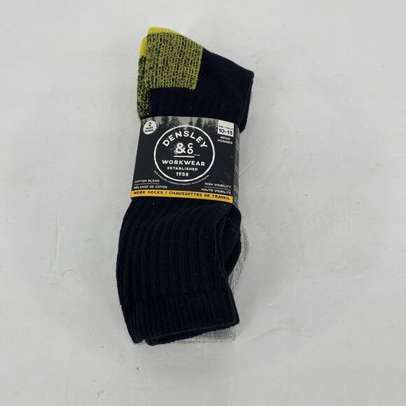 Densley and Co Workwear Cotton Blend Work Socks 2 Pair Men's Size 10-13 - Picture 1 of 4